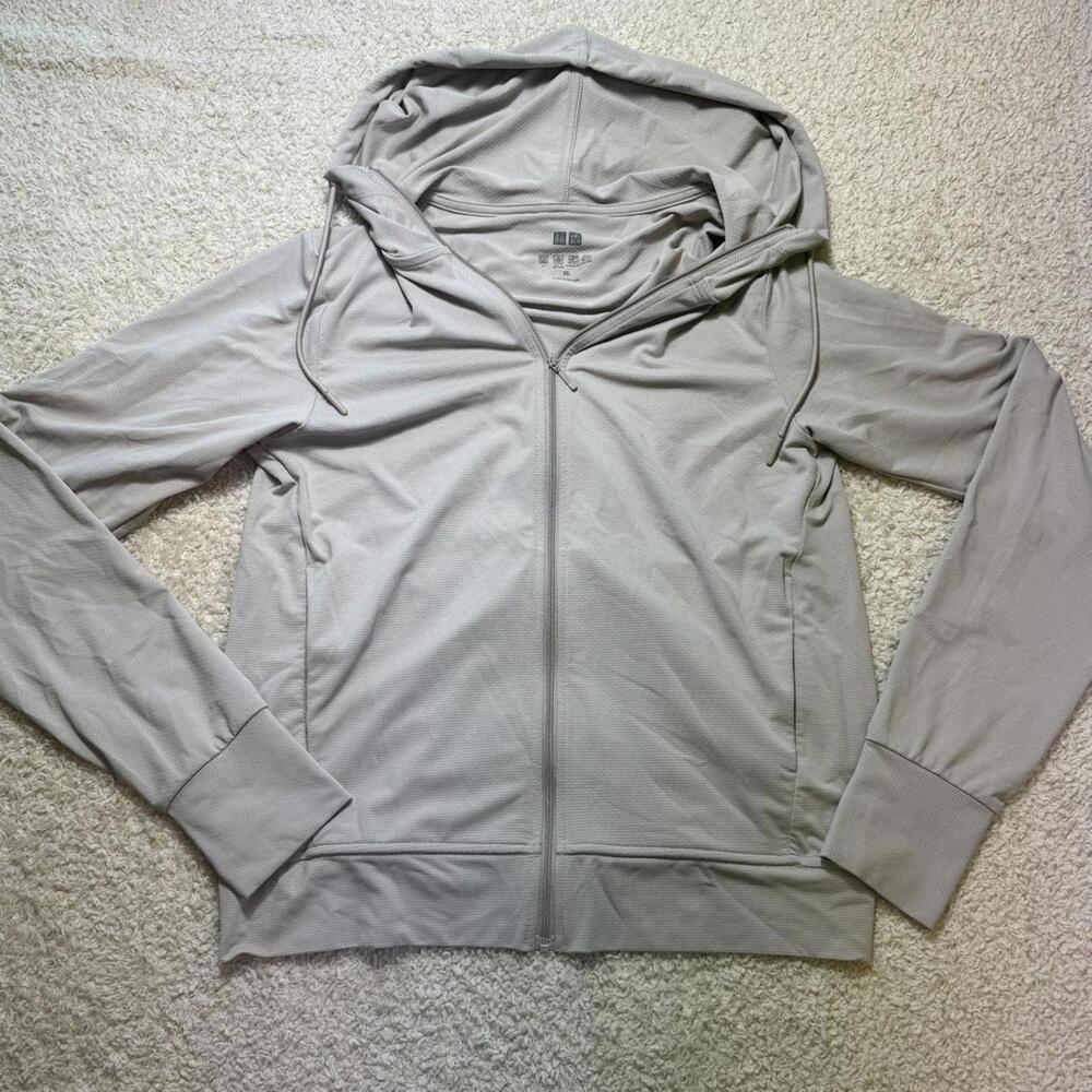 Uniqlo Taupe AIRism Mesh UV Protection Full-Zip Hoodie XS NWOT